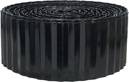 Corrugated Metal Garden Edging, 4"×100Ft Landscape Edging Border for Lawn, Flower Bed and Garden, Flexible Lawn Edging for DIY Tree Surrounds Borders and Landscaping, Black