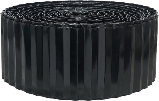 Corrugated Metal Garden Edging, 4"×100Ft Landscape Edging Border for Lawn, Flower Bed and Garden, Flexible Lawn Edging for DIY Tree Surrounds Borders and Landscaping, Black