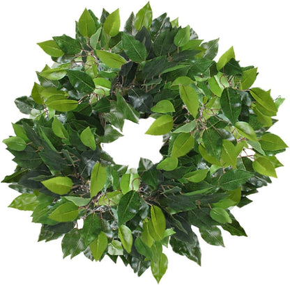 GTIDEA 12 Pcs Ficus Tree Leaves Branches Artificial Greenery Stems Silk Green Leaves Plants for Wreath Benjamina Tree Indoor Outdoor Porch DIY Wedding Christmas Party Farmhouse Wall Decor (24.04 Inch)
