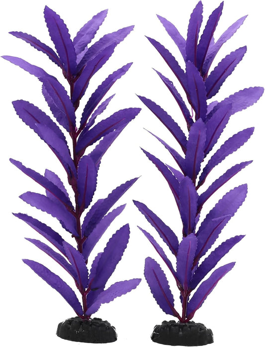 2-Pack 12 Inch Aquarium Silk Aquarium Plants, Artificial Plastic Plant for Small Tank, Goldfish
