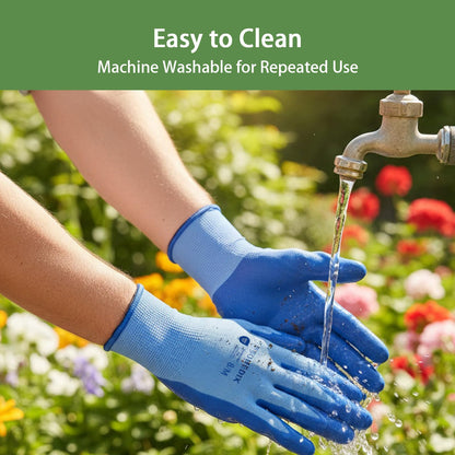 PROMEDIX P 4 Pairs Gardening Gloves for Women & Men, Breathable Nitrile Coated for Yard Working