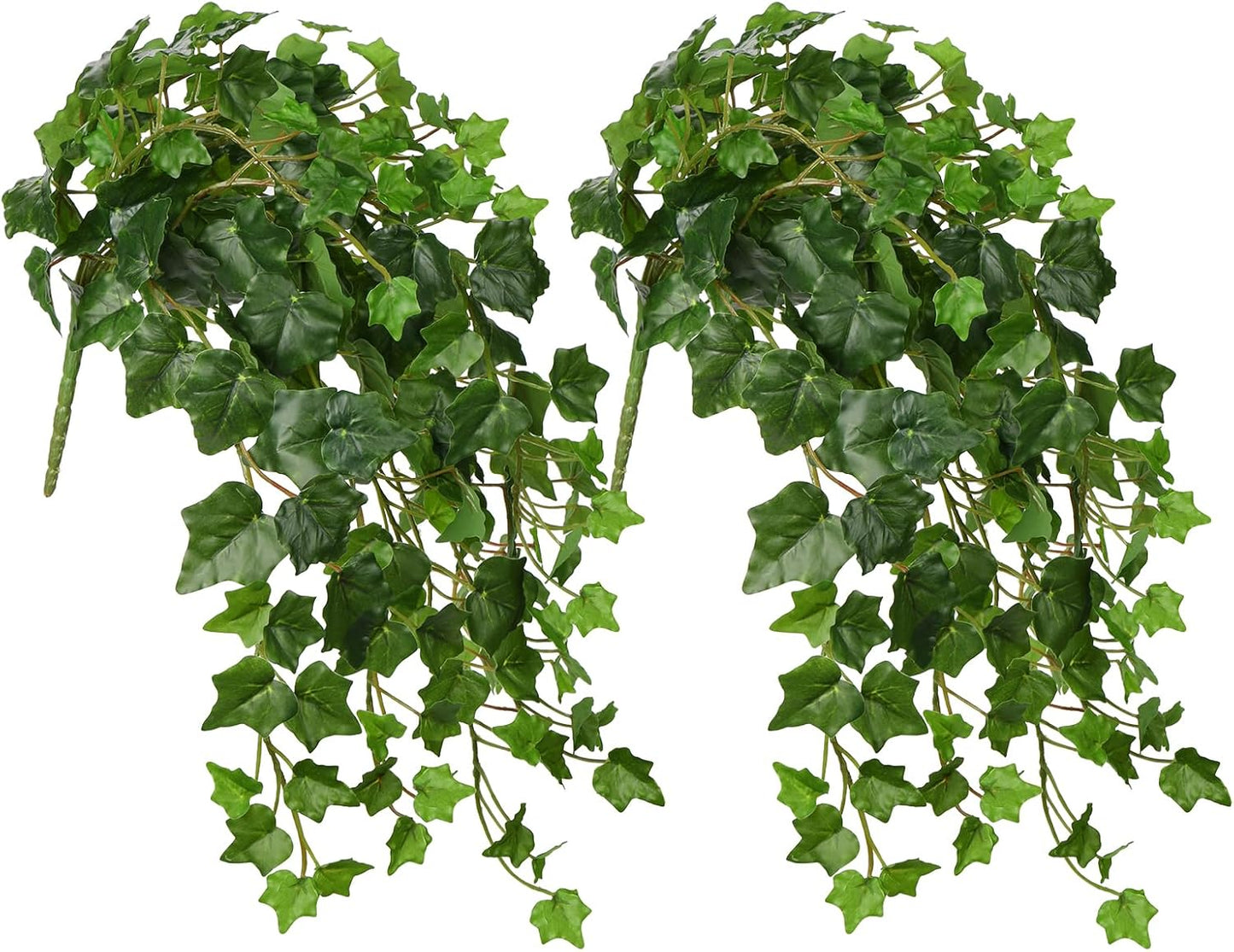 Hollyone 2pcs Artificial Hanging Plants 24" Fake Ivy Vine Faux Ivy Leaves Hanging Plant Greenery for Wall House Room Patio Indoor Outdoor Home Shelf Office Wedding Decor