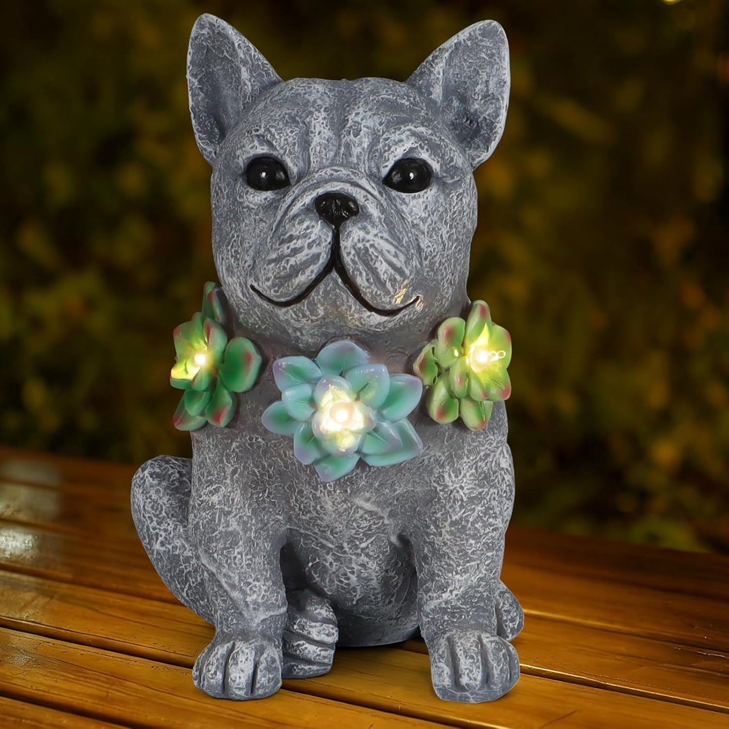 Solar Garden Statues Dog with Succulent and LED Lights Birthday Gifts for Women Mom Grandma Solar Outdoor Dog Decor for Outside,Outdoor Solar Lights for Yard, Garden and Patio, Unique Gift for Women