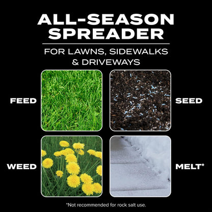 Scotts Turf Builder EdgeGuard Mini Broadcast Spreader for Seed, Weed and Feed, Fertilizer, Salt, Ice Melt, Push Spreader Holds up to 5,000 sq.ft. Product