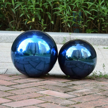 15cm/6inch Diameter Gazing Globe Mirror Ball,Blue Stainless Steel Polished Reflective Smooth Garden Sphere,Colorful and Shiny Addition to Any Garden or Home