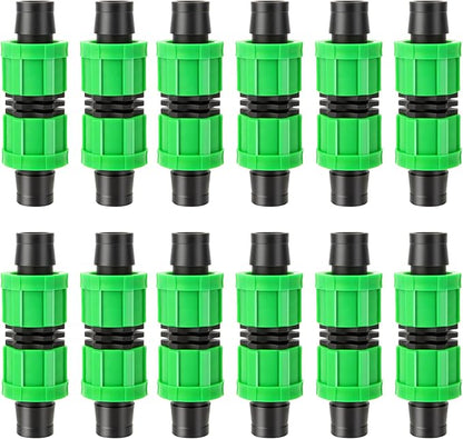 12 Pcs Drip Irrigation Coupling, 5/8 Inch Drip Tape Irrigation Tubing Coupling,Universal Connector Drip Tubing Fittings,Drip Irrigation Fittings,Compatible with Most 16-17 mm Drip Tape AG Tubing Drip
