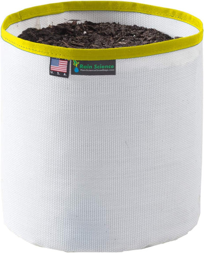 Grow Bag 2 Gallon, Planting Pots - Colorful Plant Grow Bags Pots Gardening Vegetable - Air Pruning Mesh Fabric Plant Container - (White/Yellow)