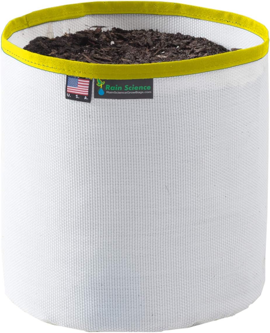 Grow Bag 3 Gallon, Planting Pots - Colorful Plant Grow Bags Pots Gardening Vegetable - Air Pruning Mesh Fabric Plant Container - (White/Yellow)