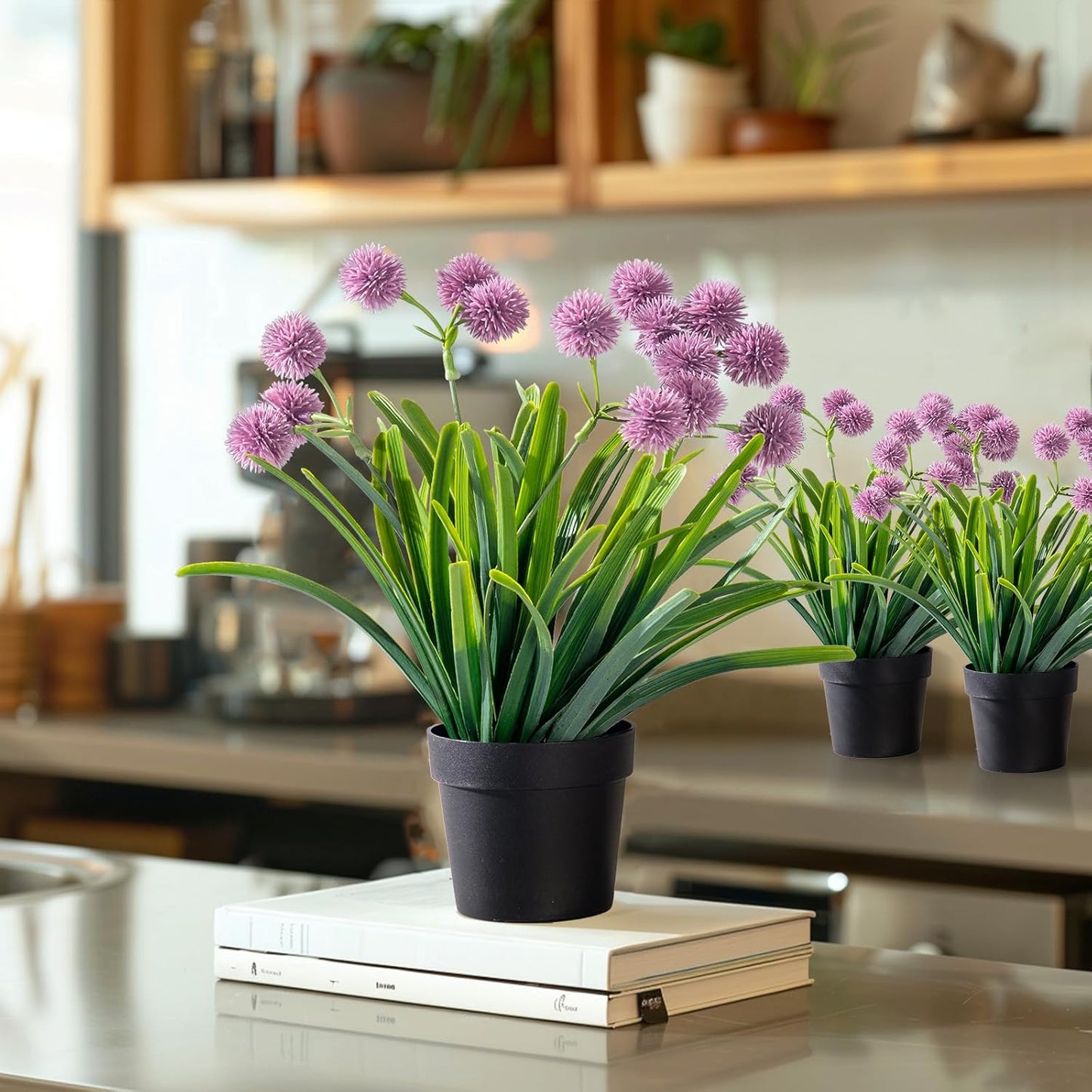3 Pack Fake Small Plant in Pot Artificial Potted Flowers for Home Decor Fake Flower Plant Greenery Mini Faux Plant for Indoor Bedroom Living Room Office Shelf Bathroom Farmhouse Decor (Type 4)
