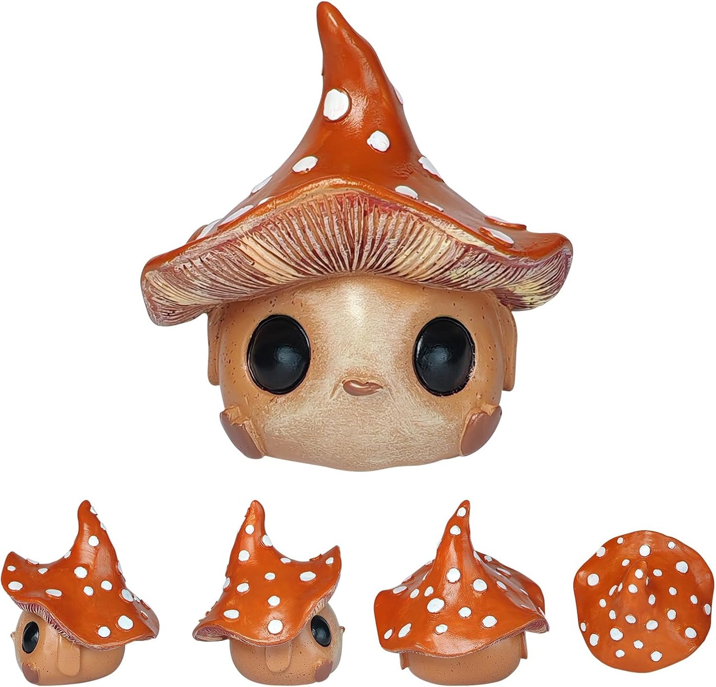 Whimsical Mushroom Garden Statue, Garden Mushrooms Outdoor Decor Gnome Garden Decor Fairy Garden Accessories for Yard, Patio, Home Desk, Backyard, Lawn Ornament Birthday Gift for Women and Men