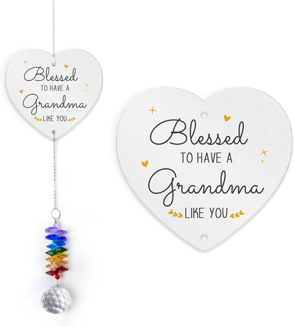 Gifts for Grandma - Nana Sun Catcher Birthday Gift - Crystal Suncatcher Rainbow Maker - Hanging Window Decor - Sentimental Keepsake - Gift for Grandmother from Grandkids