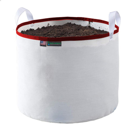 Grow Bag 15 Gallon, Planting Pots - Colorful Plant Grow Bags Pots Gardening Vegetable - Air Pruning Mesh Fabric Plant Container - (White/Red)
