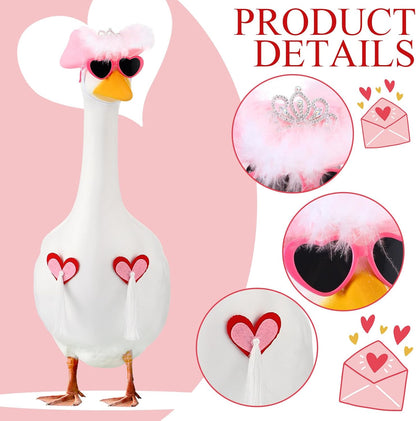 Outus Halloween Sexy Cowgirl Goose Outfits Funny Pink Cowboy Porch Goose Outfit 23 Inch Cowgirl Lawn Geese Cloth for Halloween Valentines Bachelorette Party Yard Garden Outdoor Decor