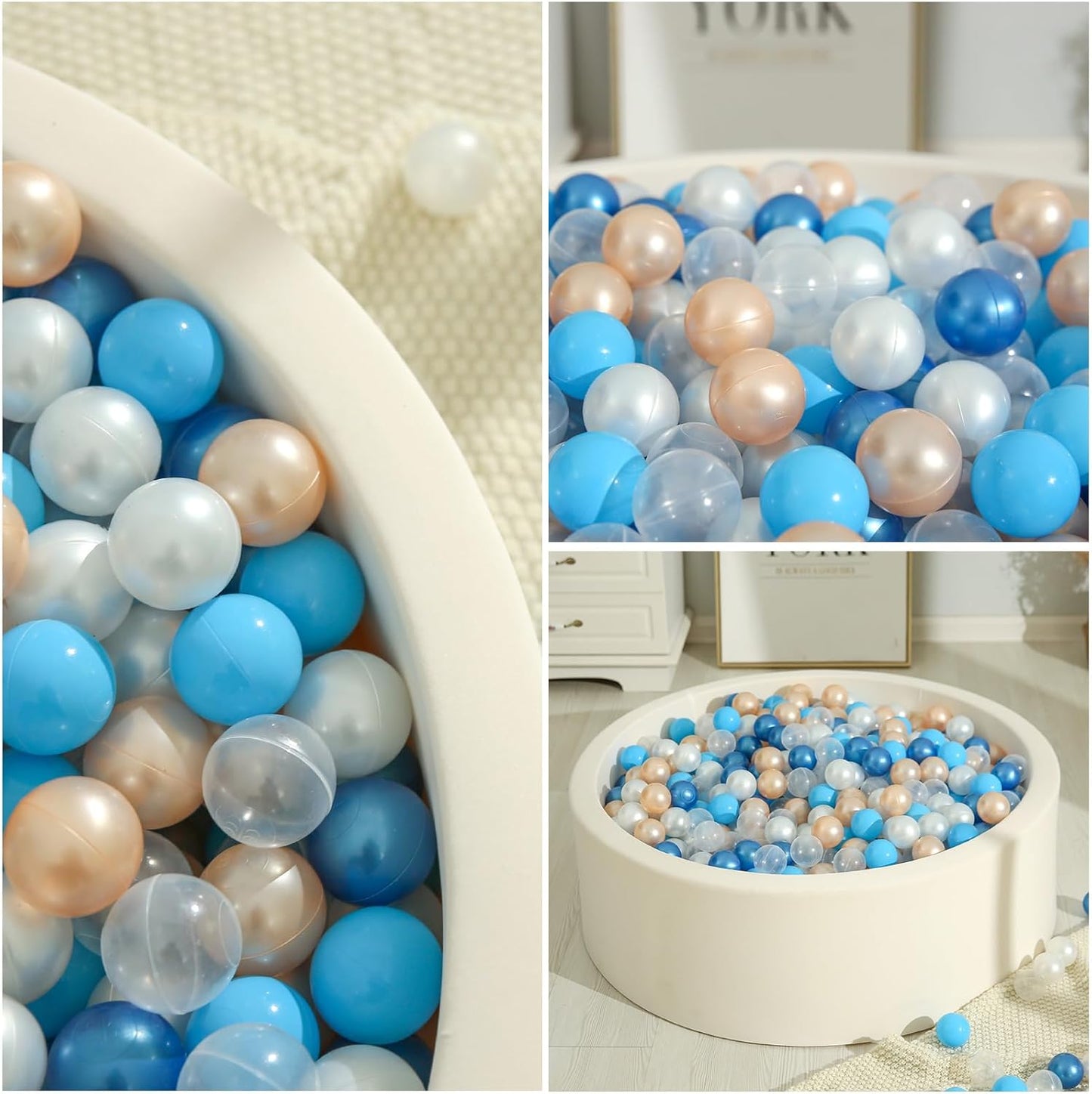 TRENDPLAY Plastic Balls for Ball Pits 2.2 Inch, Pack of 50 100 200 500 Hollow Balls, Perfect for Toddler Baby Pools,Party,Festival Decoration
