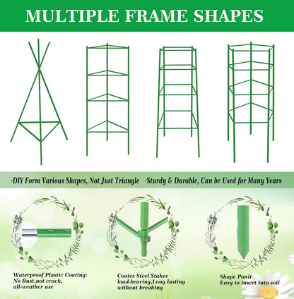 Moirsunt 4Pack Tomato Cages Plant Cages 4ft Multifunctional Tomato Support Garden Trellis Tomato Stakes Cucumber Tomato Trellis for Vertical Climbing Plants Vegetable Flowers