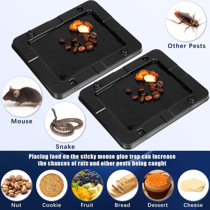 Qualirey 24 Pack Mouse Insect Glue Traps Bulk Strong Sticky Mouse Traps Large Baited Glue Trays for Mice Snakes Indoor Rodent Killer Plastic Sticky Non Toxic Killer for Home Indoor Outdoor