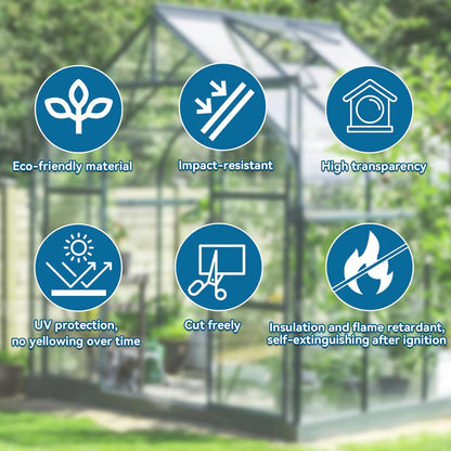 12 Pcs Polycarbonate Greenhouse Panels Polycarbonate Sheets Twin-Wall Roof Panels Waterproof UV Protected Clear Corrugated Plastic Roofing for Greenhouse, Outdoor, Plant Stand Roof(4' x 2' x 0.24'')