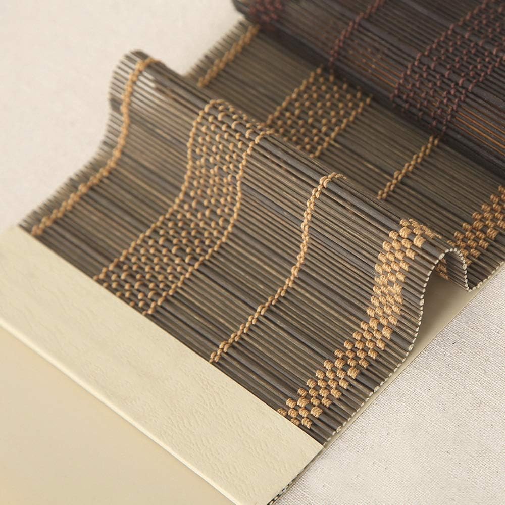 LETAU Wood Window Roman Shades, Bamboo Light Filtering Window Blinds for Indoor Home, Office, Kitchen, Pattern 9