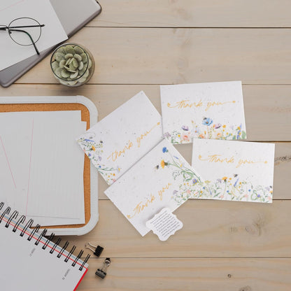 Thank You Set Greeting Card – Plantable Wildflower Seed Paper for Gifts, Special Events Like Mother's Day, and Other Milestone Celebrations