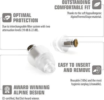 Alpine MusicSafe Pro - High Fidelity Earplugs for Musicians - 3 Interchangeable Premium Filter