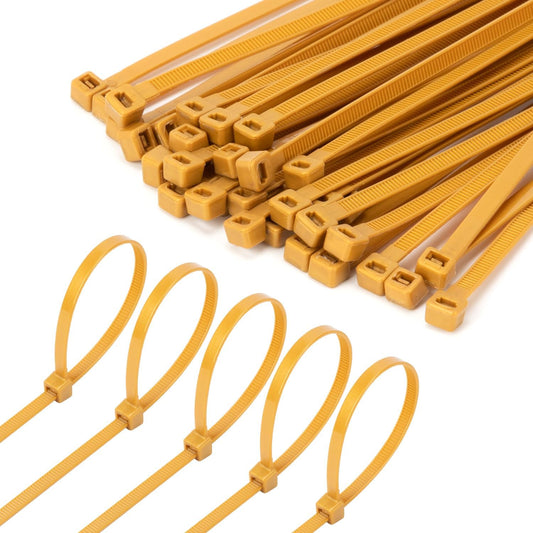 6 Inch Gold Zip Tie 1000 PCS, 18 Lbs - Small to Medium Zip Tie, Nylon PA66 UV Resistant Cable Tie