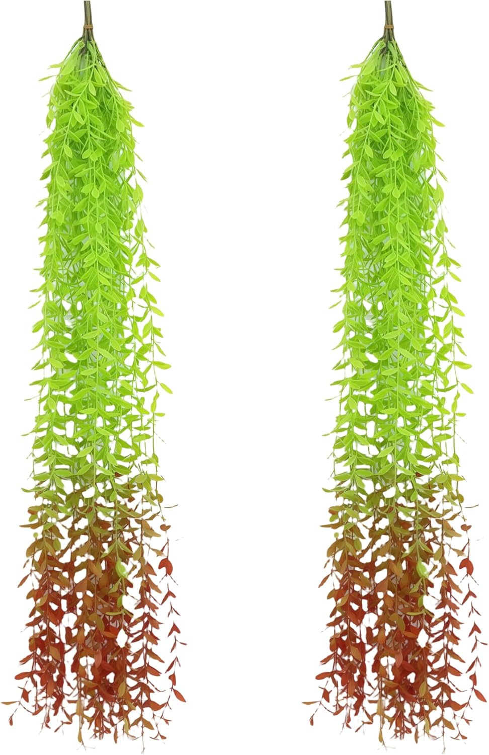5 Pack Artificial Hanging Willow Vine (3.3ft) - Fake Greenery Plants for Indoor/Outdoor Decor, Wedding & Photography - Red Tail Design (No Basket Included)