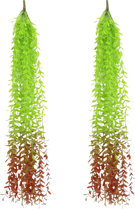 5 Pack Artificial Hanging Willow Vine (3.3ft) - Fake Greenery Plants for Indoor/Outdoor Decor