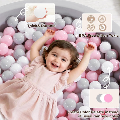 TRENDPLAY Plastic Balls for Ball Pits 2.2 Inch, Pack of 50 100 200 500 Hollow Balls, Perfect for Toddler Baby Pools,Party,Festival Decoration