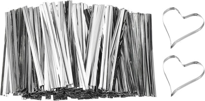 PATIKIL Bag Twist Ties 2 Inch, 800 Pcs Metallic Bread Ties for Treat Plastic Bags Gift Wrapping Candy Coffee Bag Plant Party Cake Favor, Silver