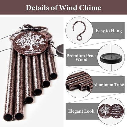 Memorial Sympathy Gifts for Loss of Husband, 25" Memorial Wind Chimes for Lose of Husband Sympathy Gift, Remembrance/Grief/Bereavement Gifts
