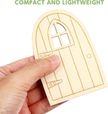 36pcs Mini Wooden Fairy Doors, Unpainted Elf Doors for Home Office Garden Decoration, Assorted Colors, 3.93 x 2.67 x 0.11 Inch