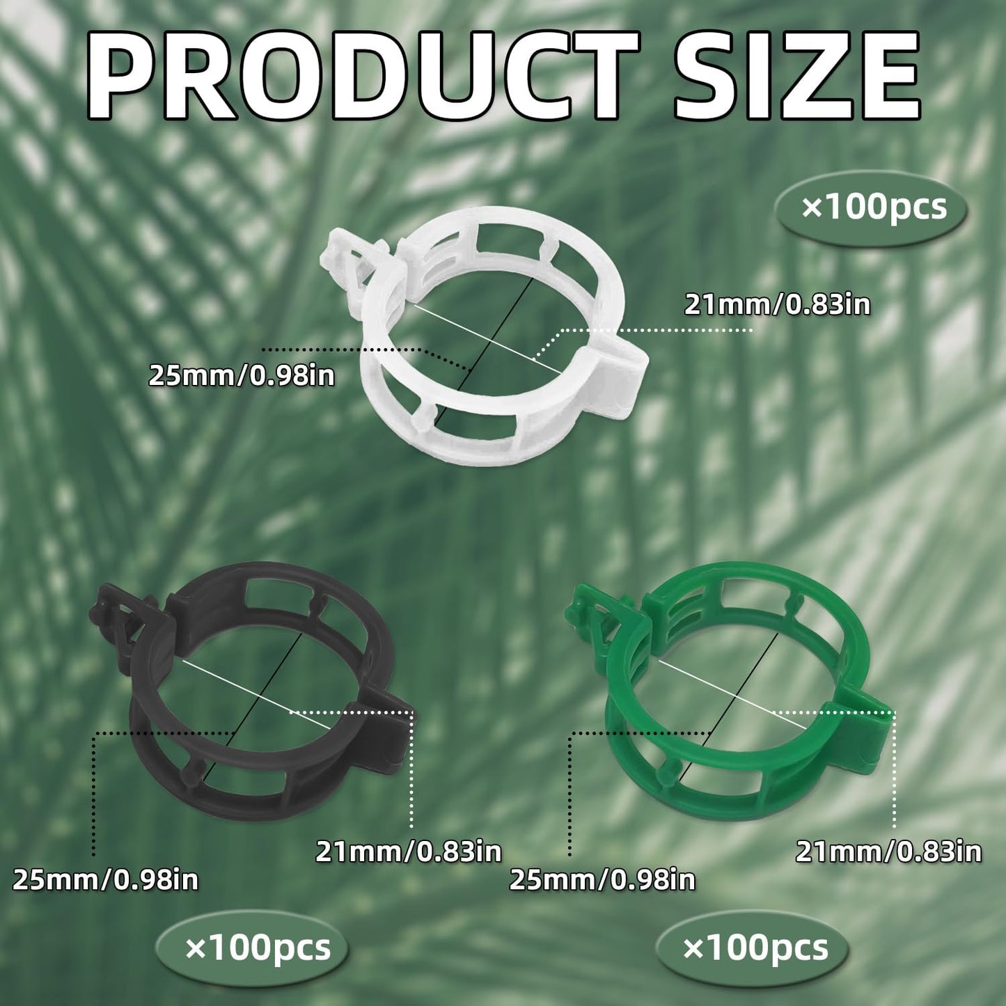300 pcs Plant Support Clips, VEINARDYL Plastic Secured Garden Clips Trellis Clips for Climbing Plants Tomato Clips Vegetable Clips Flowers Stem Vine Fixing Clips for Plants Upright Outdoor Plants