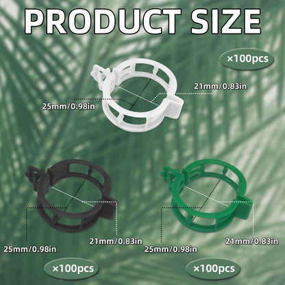 300 pcs Plant Support Clips, VEINARDYL Plastic Secured Garden Clips Trellis Clips for Climbing Plants Tomato Clips Vegetable Clips Flowers Stem Vine Fixing Clips for Plants Upright Outdoor Plants