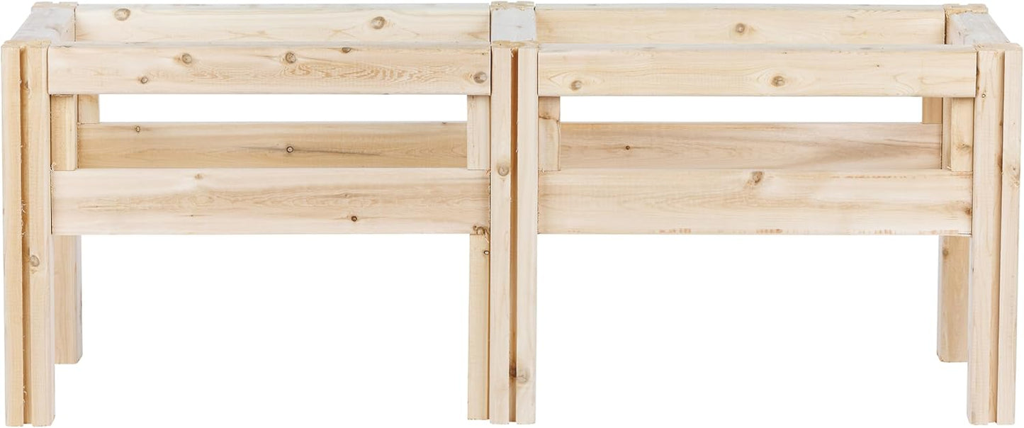 Greenes Fence Four Bucket Elevated Cedar Wood Garden Frame, 54 in. x 16 in. x 20 in. - Made in USA with North American Cedar