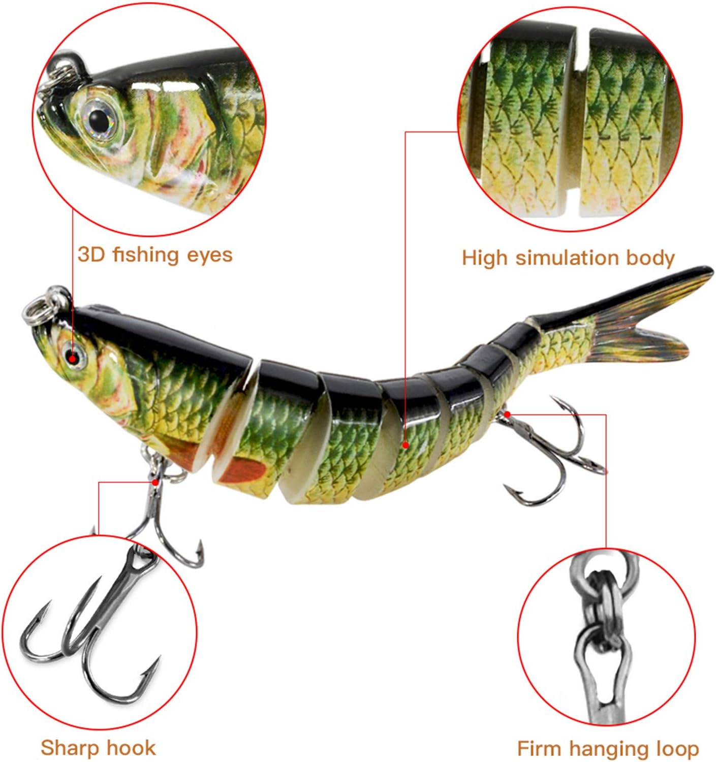 Fishing Lures for Bass Trout Topwater Multi Jointed Swimbaits Slow Sinking Bionic Swimming Lures Bass Freshwater Saltwater Bass Lifelike Fishing Lures Kit