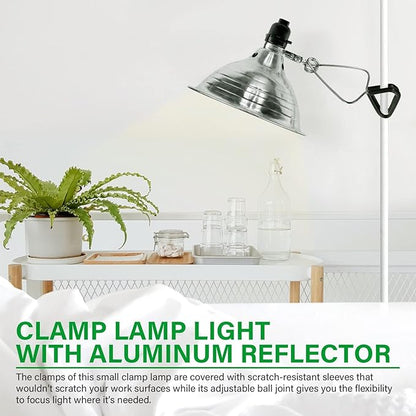 Simple Deluxe Clamp Lamp Light 150 Watt with 8.5 Inch Aluminum Reflector (no Bulb Included), 6 Feet Cord, 4 Pack, Black