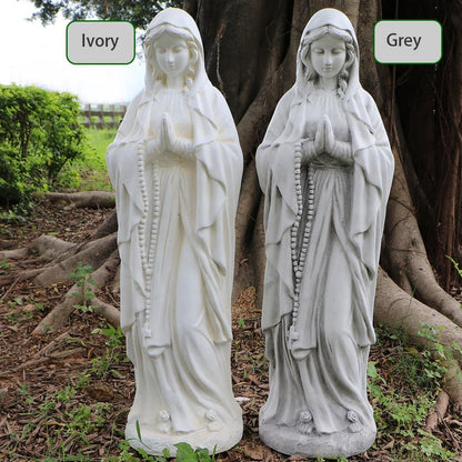 Virgin Mary Outdoor Statue - Religious Garden Statue, Blessed Mother, Virgen De Guadalupe, Large Outdoor Garden, Ivory