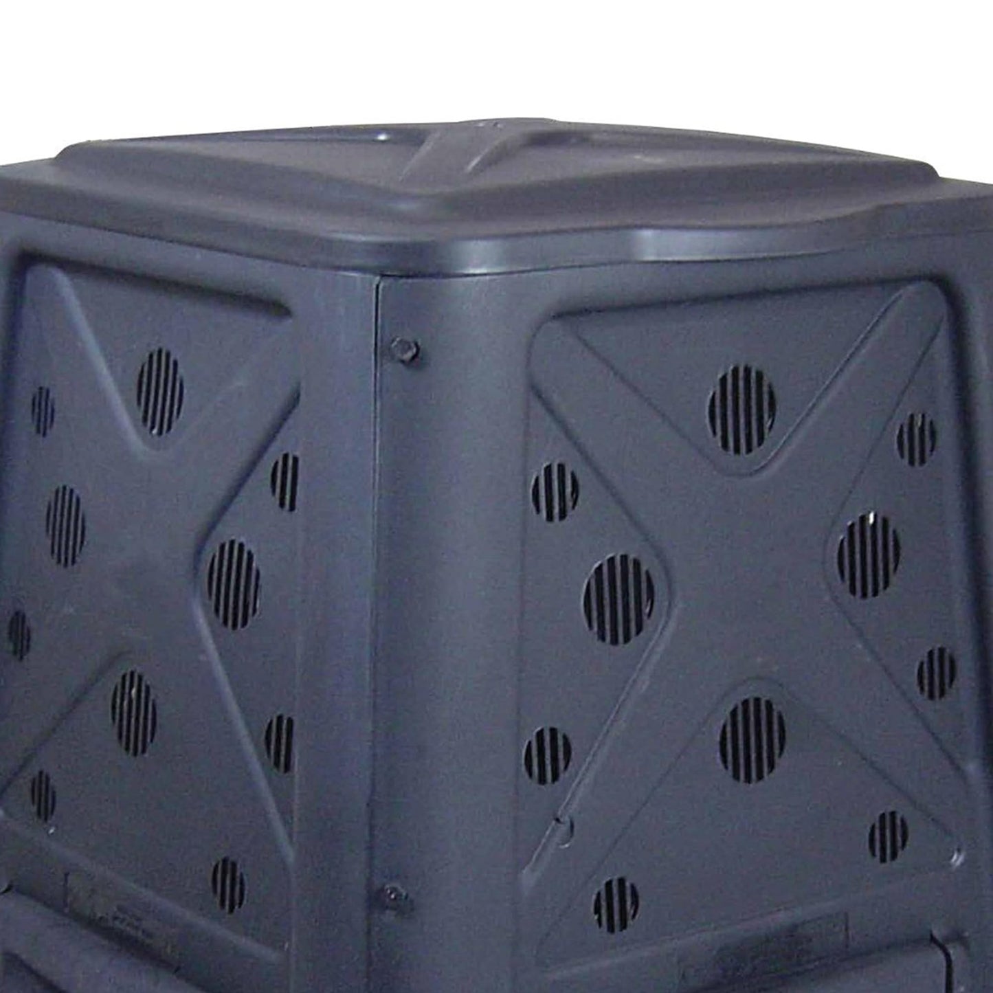 Redmon Outdoor Compost Bin with Lift Off Lid, 4-Door Access & Vent Holes, 65 Gallon, Black