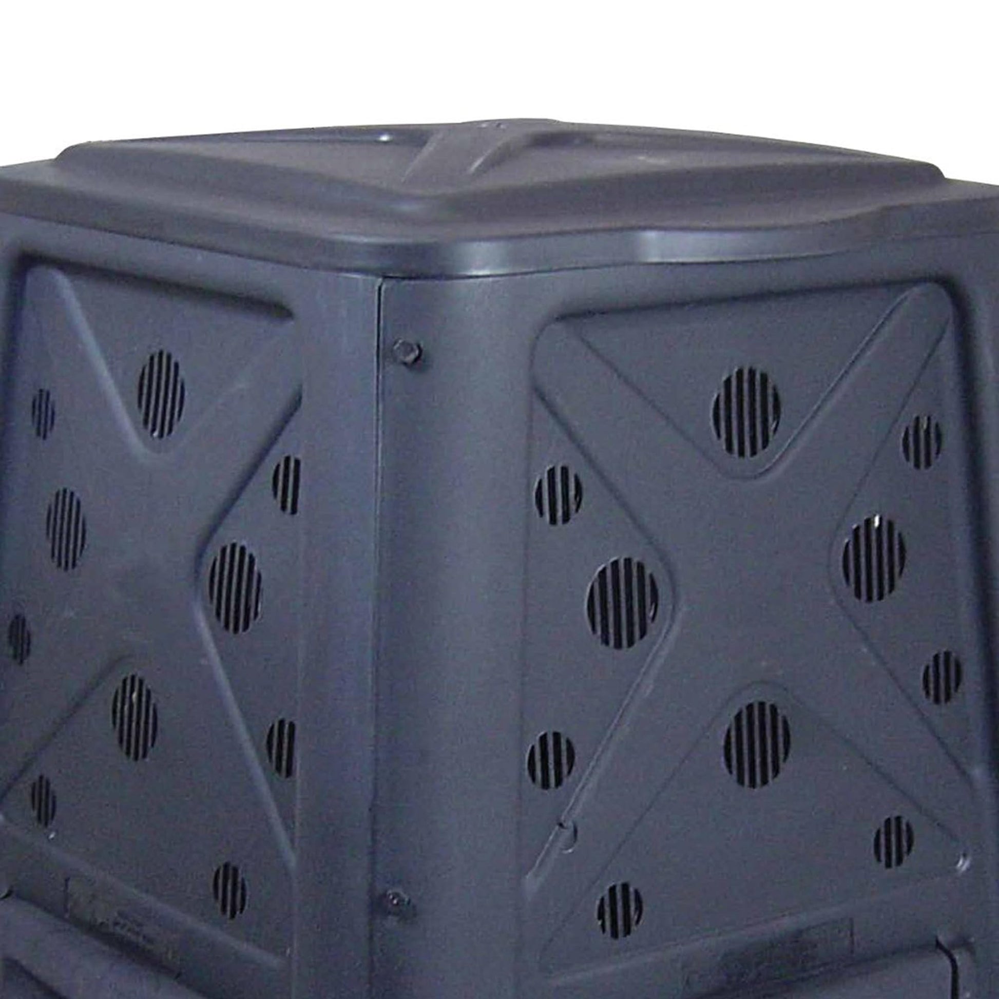 Redmon Outdoor Compost Bin with Lift Off Lid, 4-Door Access & Vent Holes, 65 Gallon, Black