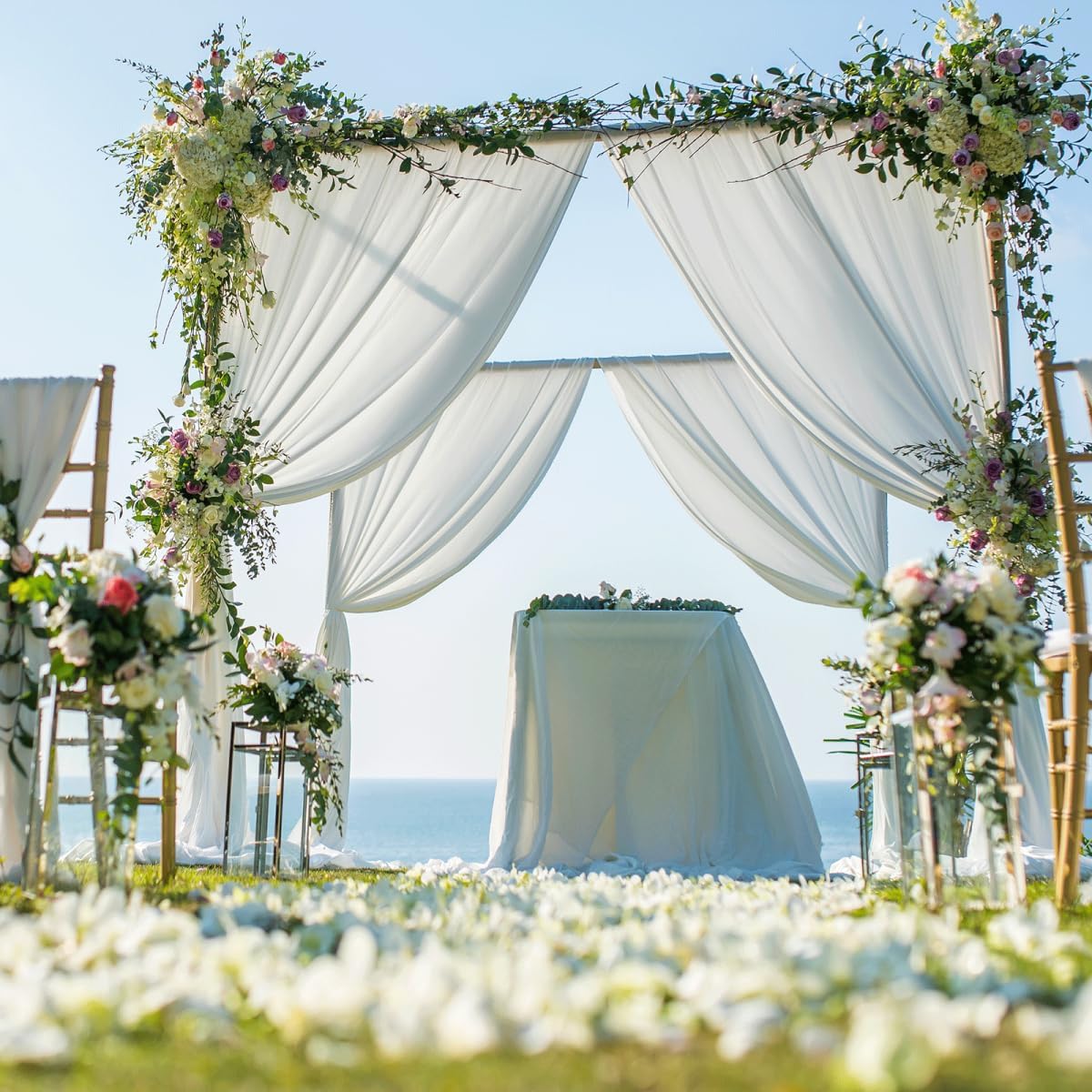 Wedding Square Backdrop Stand,Wedding Arches for Ceremony Square Metal Balloon Arch Stand Garden Arbor Frame for Wedding Birthday Party Baby Background Decoration,8.2FTx8.2FT Gold