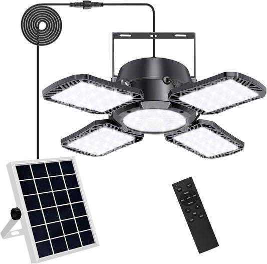 Aqonsie Solar Shed Light Outdoor Indoor, 176LED Solar Powered Motion Sensor Pendant Light Daytime