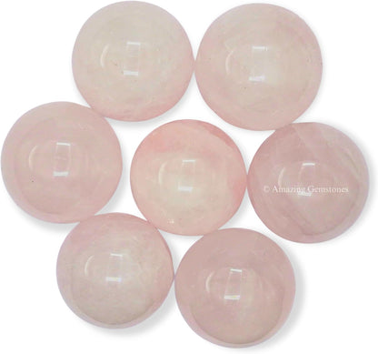 Amazing Gemstone Rose Quartz Crystal Ball - 1 Inches Crystal Sphere Meditation Balls for Witchcraft and Decorative Balls - Crystals and Healing Stones Beginners Gift (Pack of 1)