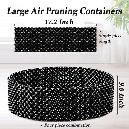 60 Gallon Air Pruning Container New Plastic Nursery Pot Fruit Vegetable Garden self-Planting Grow beds, Size 17"x10", 8 Pcs, Black
