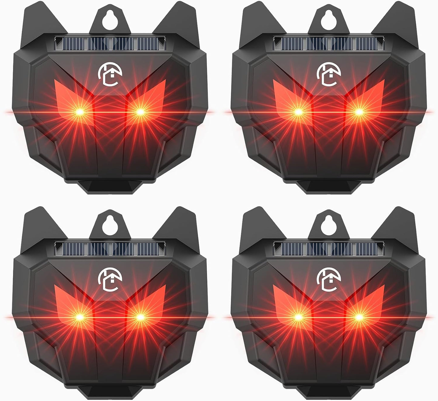 Solar Powered Racoon Repellent Devices with Flashing Lights, Waterproof Coyote Deterrent Device Energy-Efficient Predator Lights for Chicken Coop