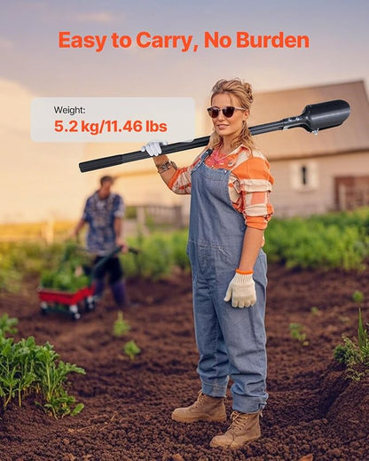 VEVOR Post Hole Digger, Heavy Duty Post Hole Digger with Carbon Steel Handle, Manual Hole Digger with Scale Markings and Metal Blade, Post Hole Digger Tool for Digging Gardening Outdoors, 57.5-Inch
