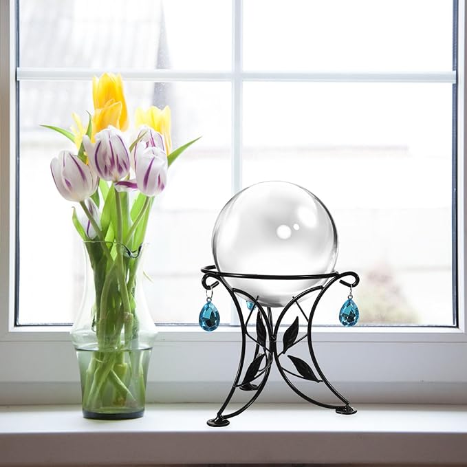 Yardwe Gazing Ball Stand, Metal Ball Stand Crystal Ball Stand Globe Stand Sphere Holder Glass Bowl Ring Metal Egg Stands (5" Diameter)