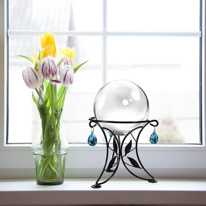 Yardwe Gazing Ball Stand, Metal Ball Stand Crystal Ball Stand Globe Stand Sphere Holder Glass Bowl Ring Metal Egg Stands (5" Diameter)