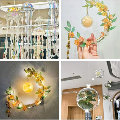 Acrylic Hollow Ball, Clear Plastic Fillable Ornaments Ball, DIY Clear Plastic Balls for New Years Present,Xmas Tree,Home Decoration,Wedding,Party (14cm/5.51inch,5pcs)