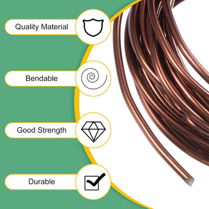 3mm Bonsai Training Wire, 16.4 Feet Total Anodized Aluminum Bonsai Wires for Bonsai Tree Shaping/Branches Fixing/Trunk Holding/DIY Crafting [Bronze]