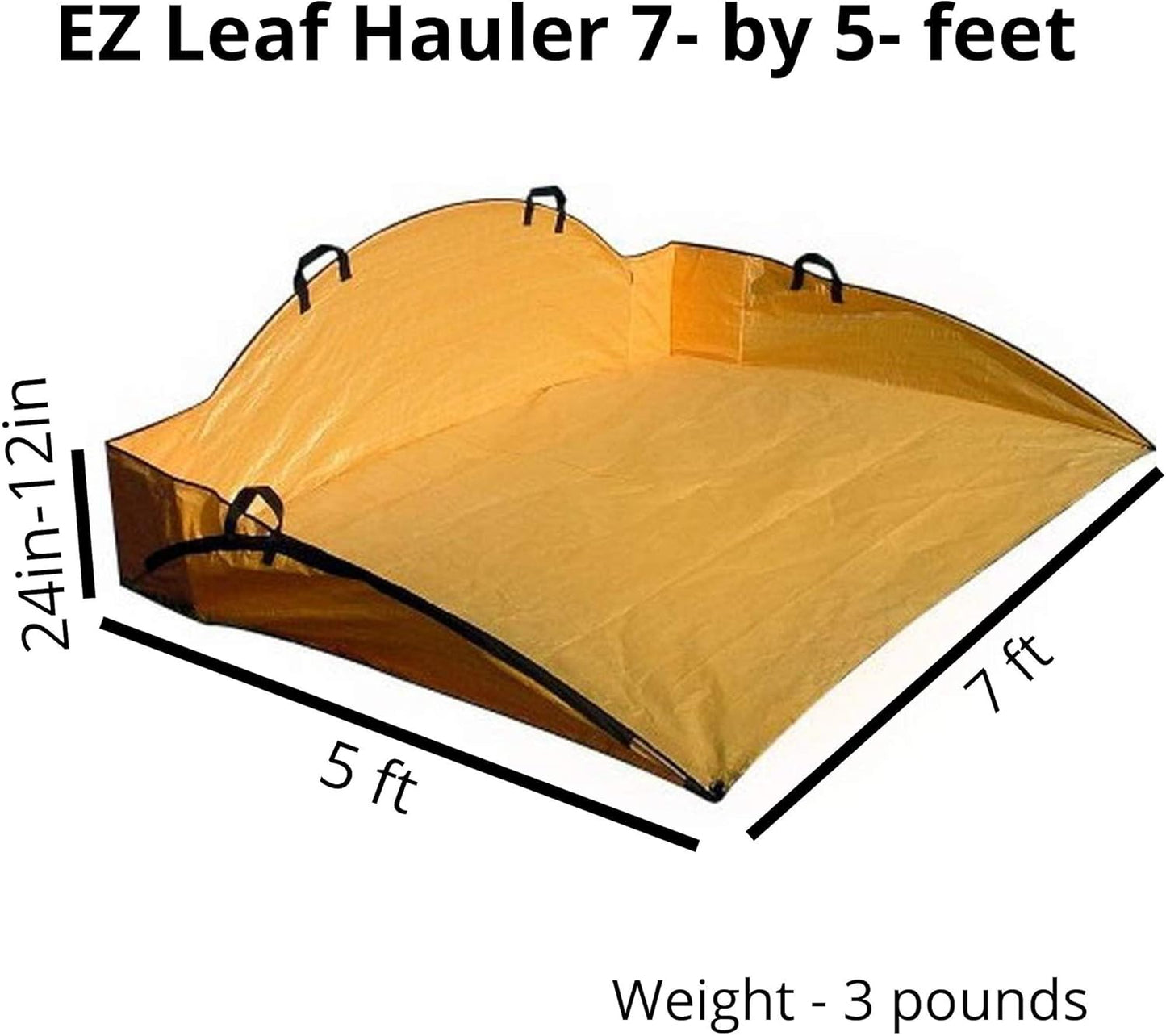 Reusable Cleanup Tarp for Lawns and Gardens - Landscape and Yard Accessories, Rake Leaves and Debris, Easy To Use, Collapsible Design, Orange, (5’ X 7’)